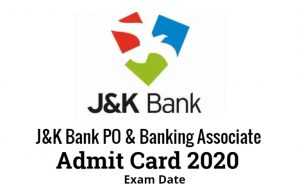 JK Bank PO and Banking Associate Admit Card