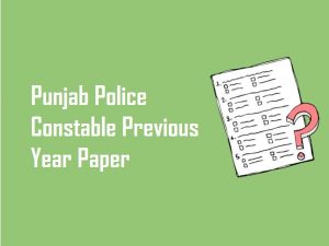 Punjab Police Constable Previous Year Paper